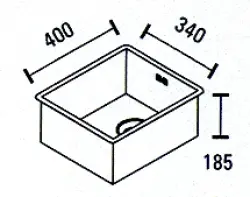 ABK Bingara rvs spoelbak 34x40cm vlakinbouw onderbouw en opbouw 34FVI