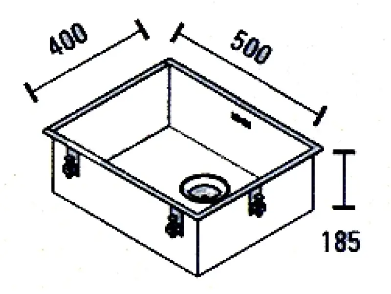 ABK Bingara rvs spoelbak 50x40cm vlakinbouw onderbouw en opbouw BIN50FVI
