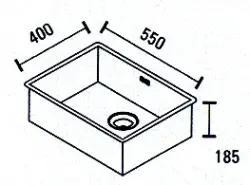 ABK Bingara rvs spoelbak 55x40cm vlakinbouw onderbouw en opbouw BIN55FVI