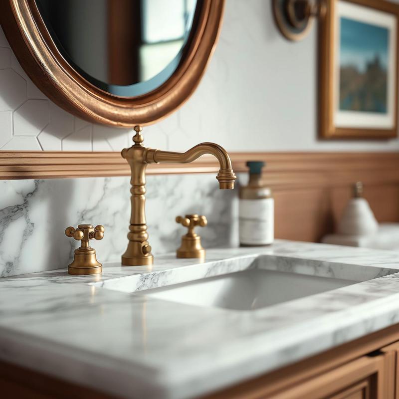 Wastafelkraan 3-gats nostalgisch Brons V2060BR