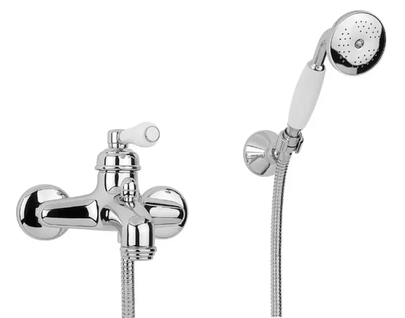 Nostalgische badmengkraan met handdoucheset RVS V9030RVS