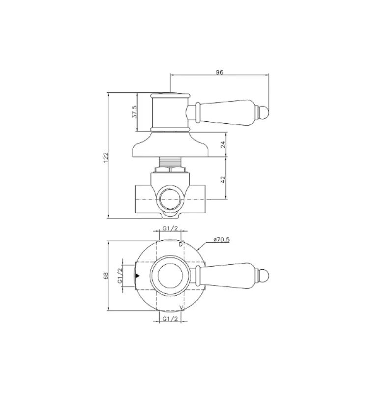 Huber Victorian 2 weg Omsteller Brons 653.VT01H.BA