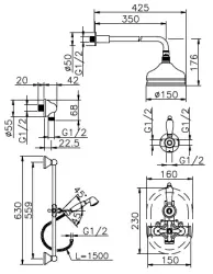 Huber Croisette Inbouw Thermostatische Doucheset Chroom 1150425529