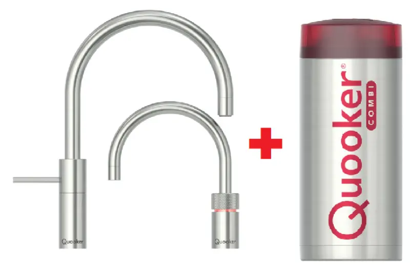 Quooker Nordic Round Twintaps RVS COMBI Warm, koud, kokend water 22NRRVSTT