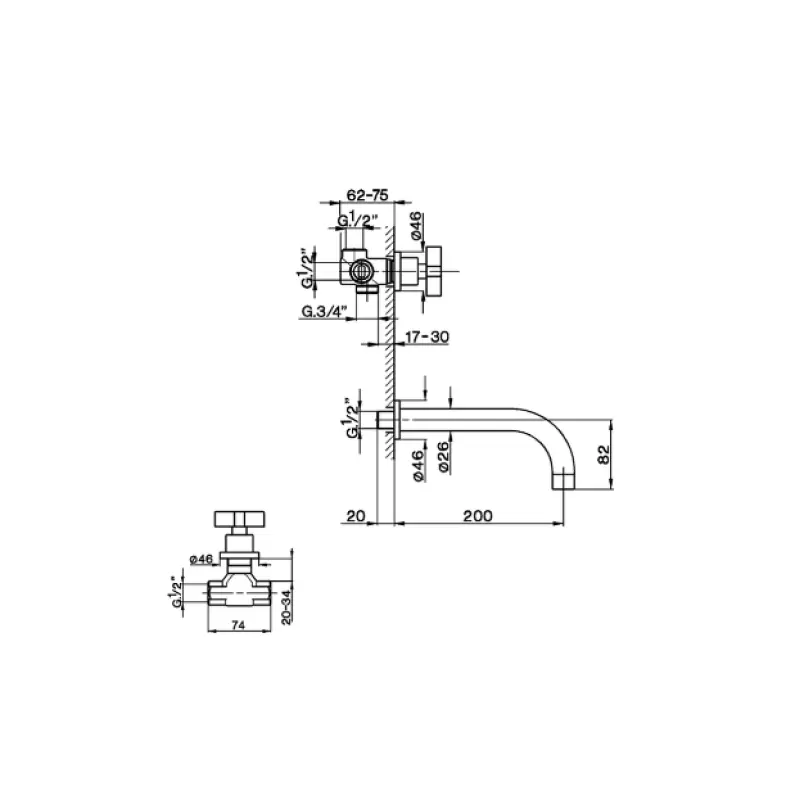 Cisal Barcelona Inbouw badmengkraan RVS BA0002102A