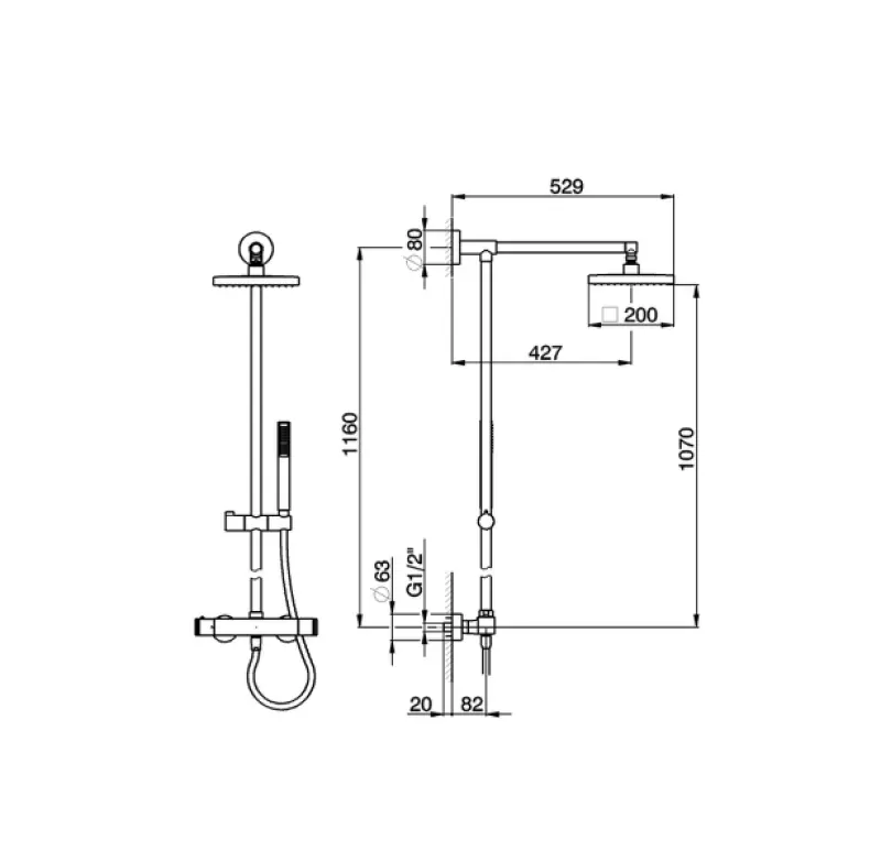 Cisal Roadster douchekolom thermostaat chroom RRC7801021