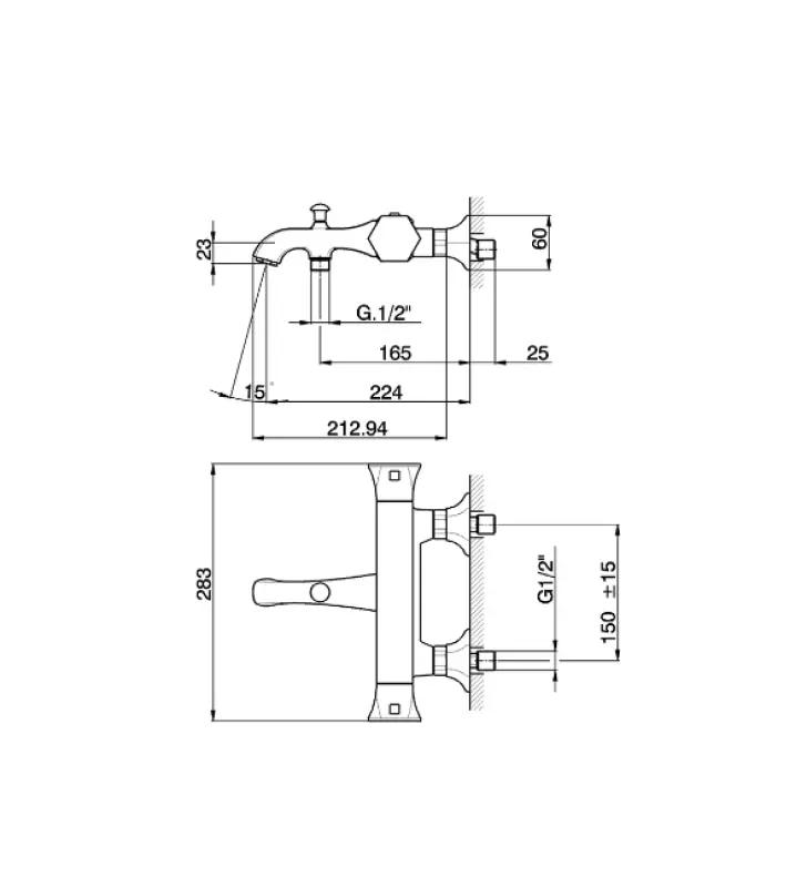 Cisal Cherie bad-douche thermostaatkraan Goud CET2701024