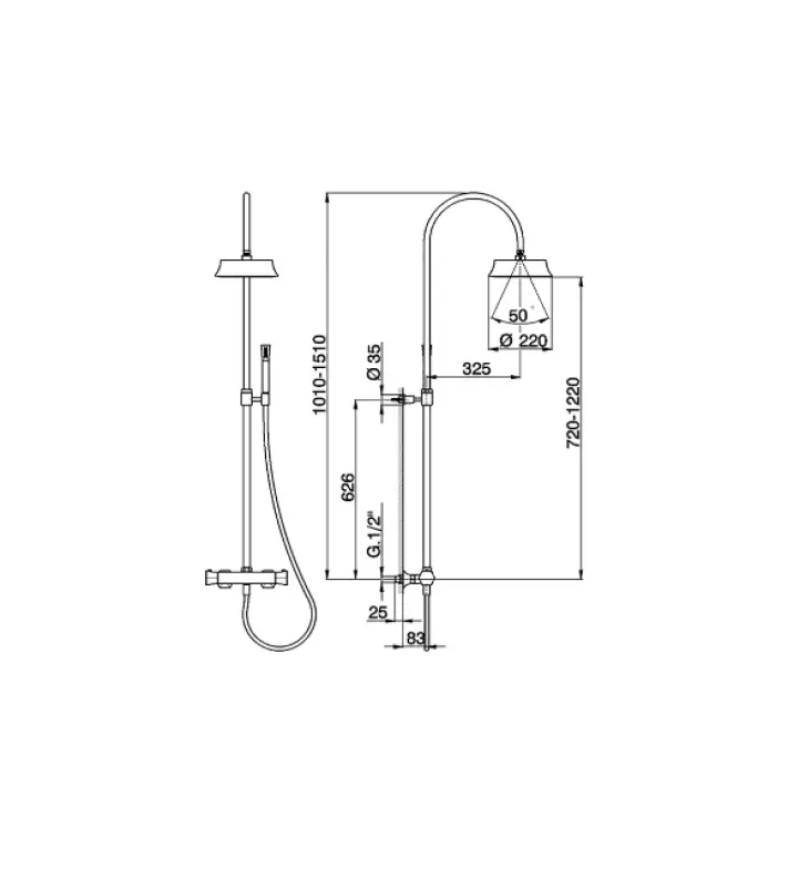 Cisal Cherie Doucheset met thermostaatkraan Goud CEC8001024