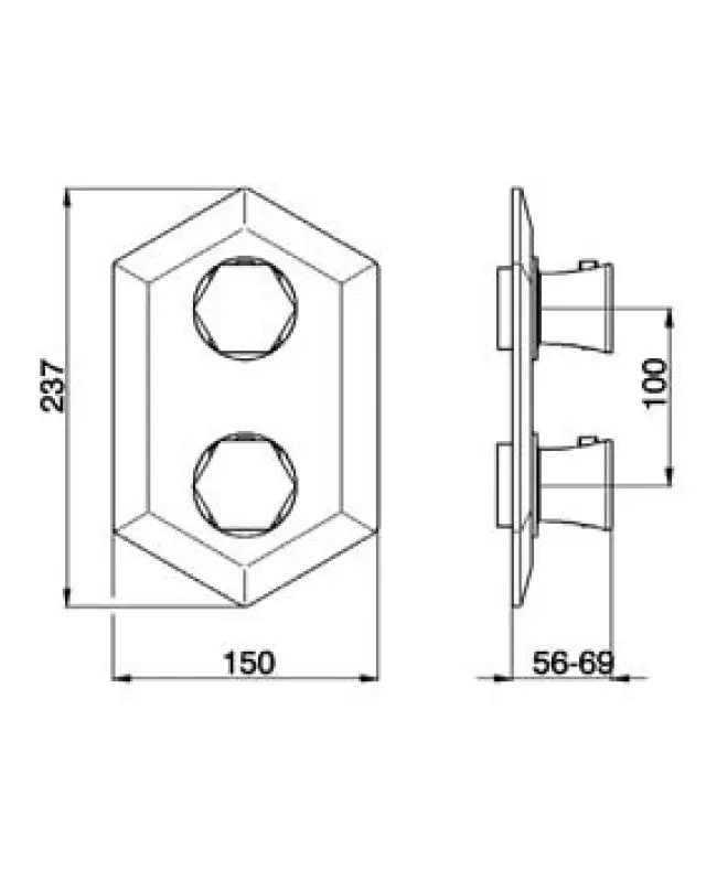 Cisal Cherie afdekset voor inbouw thermostaatkraan Goud CE01910024