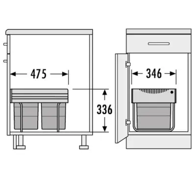 Hailo Tandem RB Afvalemmer 1153449152