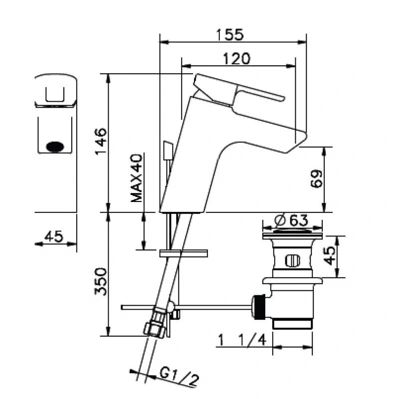 Huber Advant Wastafelmengkraan chroom AD.000510.21