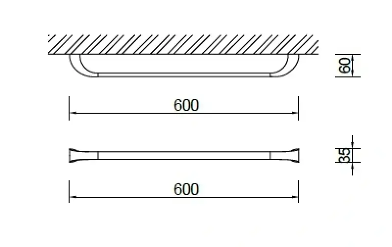 Huber Icon Handdoekhouder 60cm Chroom 3016.01H.CR