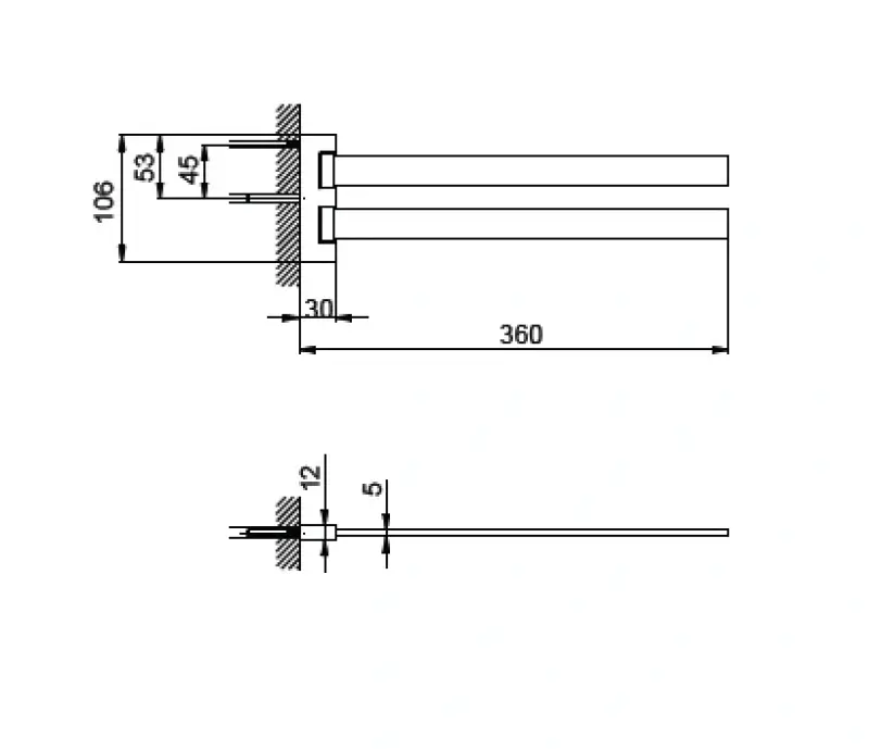 Huber Square Draaibare Handdoekhouder chroom SQ.090210.21