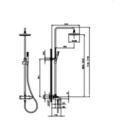Huber Tratto Bad/Doucheset met thermostaat chroom TTC8301021
