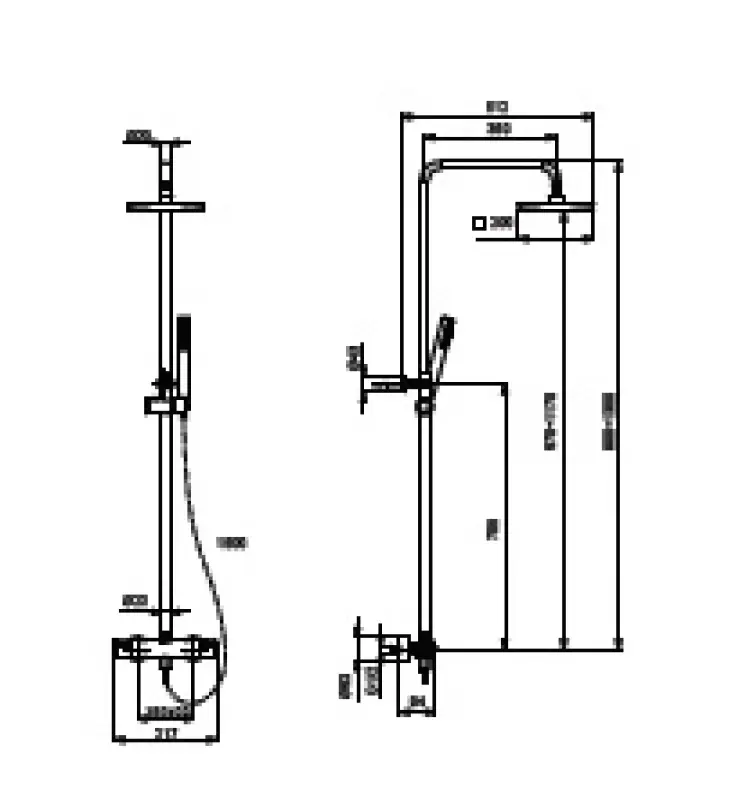 Huber Prime-Q douchekolom met thermostaaat Chroom PEC8202021