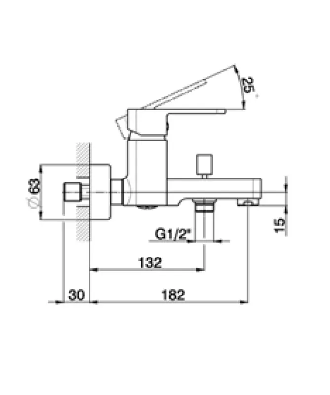 Huber Dado Bad/douchemengkraan zonder douchegarnituur chroom DD00013021