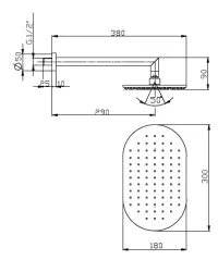 Huber Levity Hoofddouche met muurarm Chroom SS.013490.21