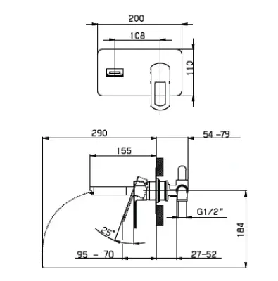 Huber Dado Cascade inbouw wastafelkraan DC.002510.21