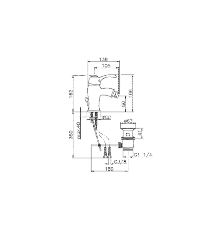 Huber Victorian Bidetmengkraan Brons VM00055027