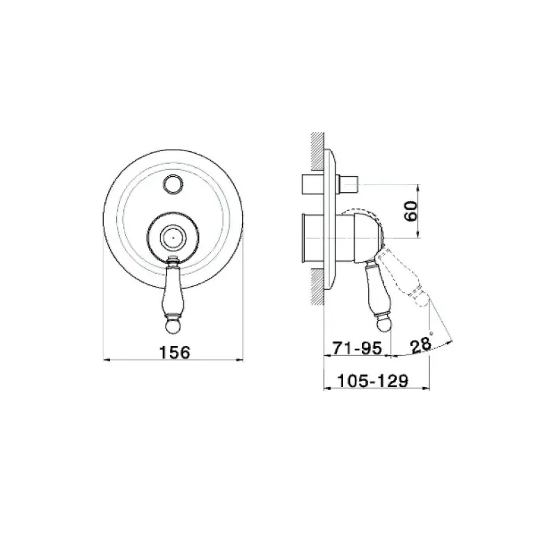 Huber Croisette Inbouw Bad/douchemengkraan Goud CM0021002G