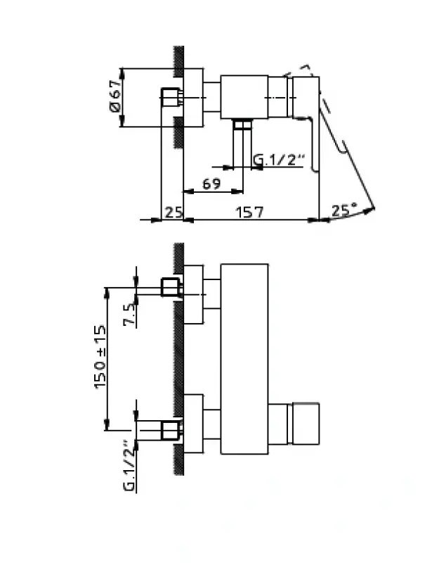 Huber Soft Mengkraan voor de douche chroom SF.000441.21