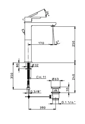 Huber Soft wastafelkraan chroom SF.001520.21