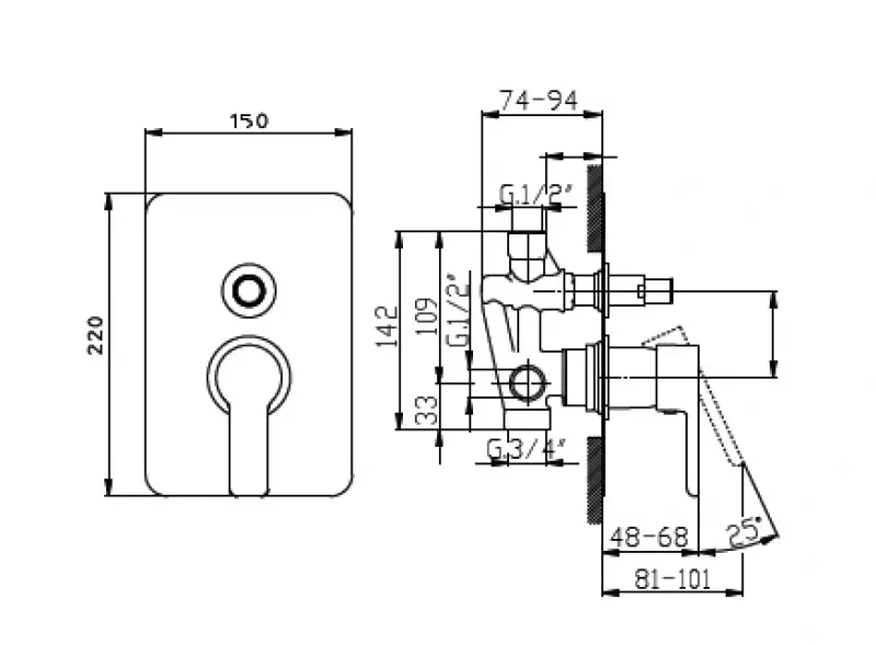 Huber Soft Inbouw Badmengkraan Chroom SF.000210.21