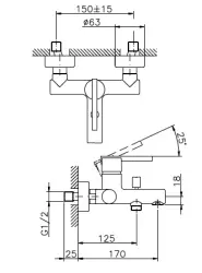 Huber Tratto Badmengkraan Chroom TT.000130.21