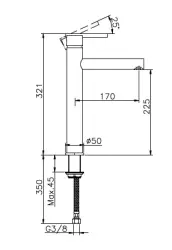 Huber Tratto wastafelkraan chroom TT.003540.21