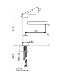Huber Tratto wastafelkraan chroom TT.001500.21