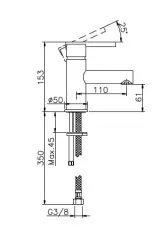 Huber Tratto Wastafelmengkraan Chroom TT.000540.21