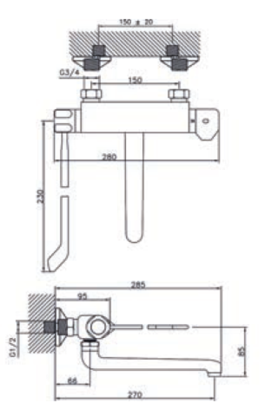 Huber Clinic thermostatische keukenkraan chroom 571.08LCH.CR