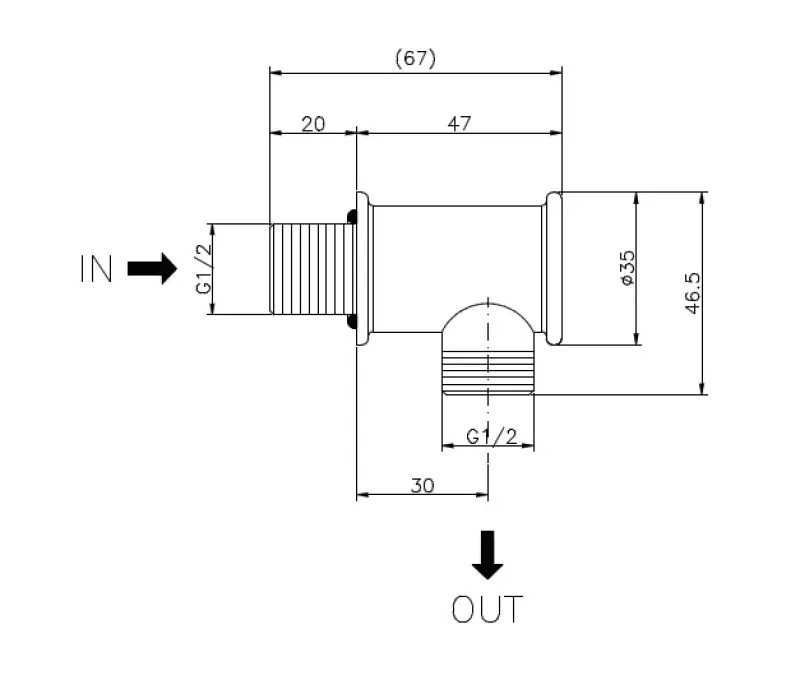 Huber Nostalgische Muurbochtaansluiting 67.04H.AG