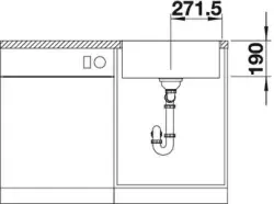 Blanco spoelbak Subline 500-IF SteelFrame vlakinbouw antraciet 524107