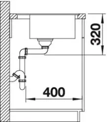 Blanco spoelbak Zenar 45 S-F BR vlakinbouw wit 523816