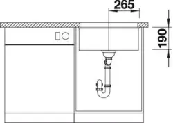 Blanco spoelbak Subline 500-U manueel onderbouw wit 523436