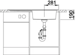 Blanco spoelbak Zenar XL 6 S BR opbouw wit 523968