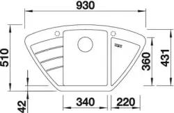 Blanco spoelbak Zia 9 E manueel opbouw antraciet 514764