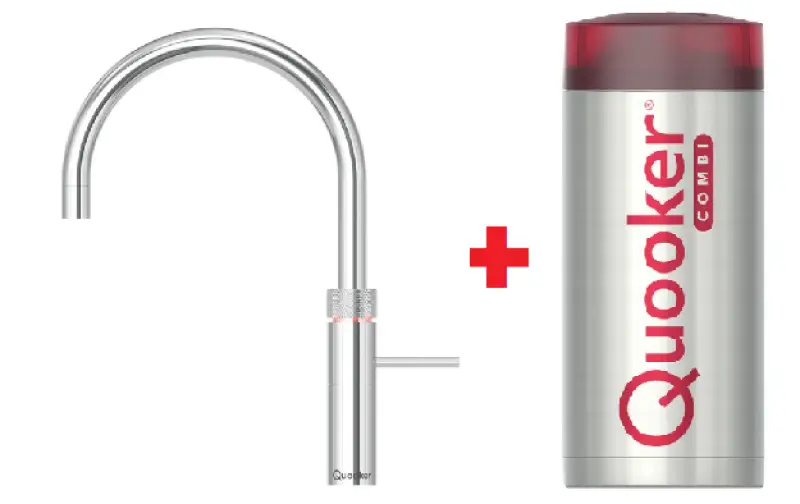 Quooker Fusion Round Chroom COMBI+ Warm, koud, kokend water 22+FRCHR