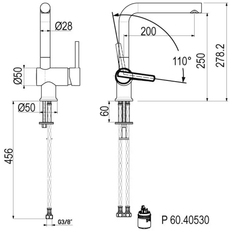 Blusani Keukenkraan Techno chroom BS332921