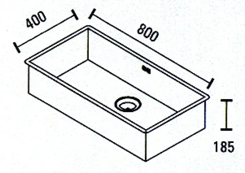 ABK Bingara Extra grote rvs spoelbak 80x40cm met asymetische afvoer onderbouw, opbouw en vlakinbouw BIN80LFVI
