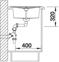 Blanco spoelbak Metra 45 S-F vlakbouw Wit 519083