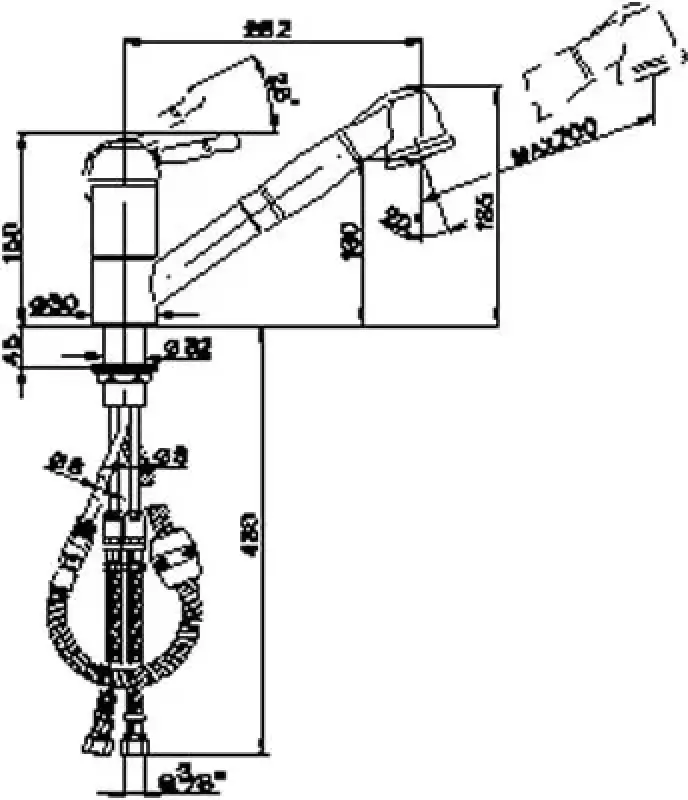 Cisal Arcana Royal Nostalgische Keukenkraan uittrekbare handdouche Chroom AY00257021