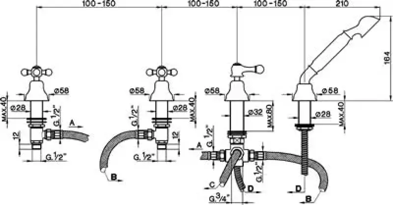 Cisal Arcana Ceramic 4-gats Badmengkraan badrandmontage Brons AC00029027