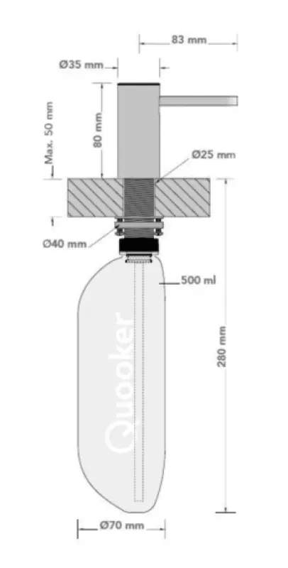 Quooker Nordic zeepdispenser zeeppomp chroom ZPNCHR
