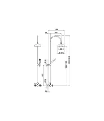 Huber Croisette Douchecombinatie 21cm Goud AC90405124