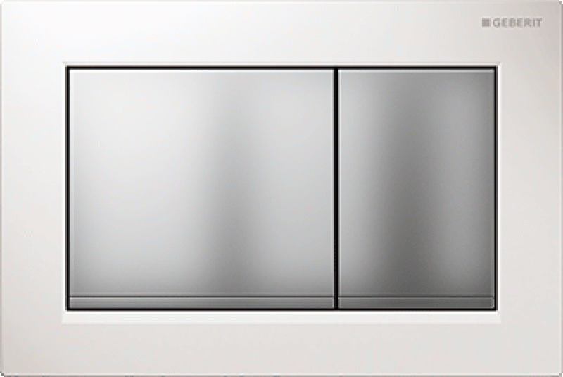Geberit Omega30 bedieningsplaat tweeknops
 mat-chroom 115080KL1