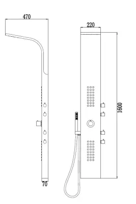 Blusani douchepaneel RVS BS83101