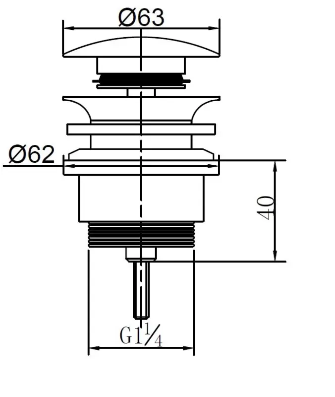 Blusani Click afvoerplug 1.1/4 chroom BC73100