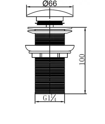 Blusani Click afvoerplug 1.1/4 chroom lange draad BC73110